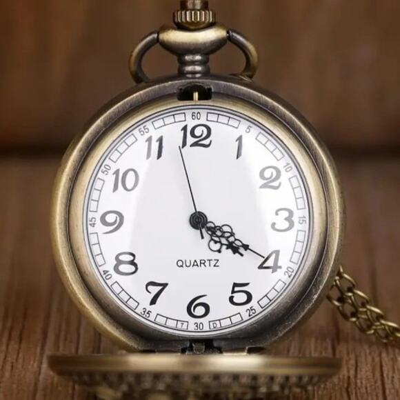 Native American Pocket Watch Gold Indian Chief Turquoise Christmas Birthday Gift - Picture 6 of 6